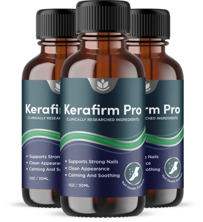 Three bottles of KeraFirm Pro nail and skin applicator serum